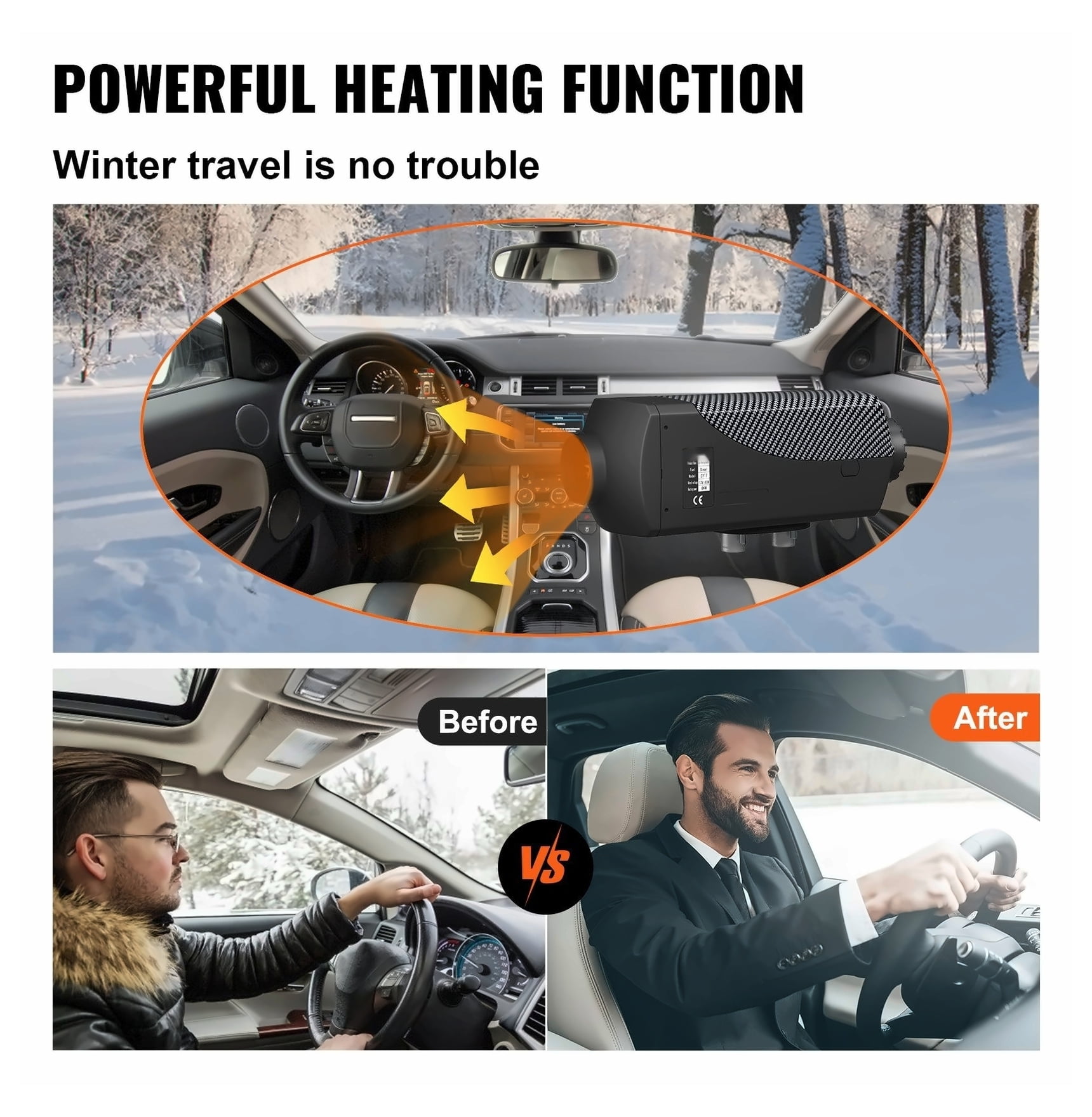 8KW Diesel Air Heater 12V Remote Control Parking Heater for RV, Truck, Boat, Bus - 100% Combustion, Low Noise, LCD Control