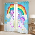 thumbnail image 2 of Manfei Purple White Unicorn Curtains Pack of 2 (42x84 Each),Fairy Tale Theme Curtains Blackout,Cute Cartoon Animal Bedroom Curtains For Teens,Microfiber Bedroom Decor, 2 of 6