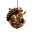 thumbnail image 4 of 6PCS Forest Animal Acorn Ornaments, 3.9in Rustic Woodland Christmas Decorations, Natural Theme Hanging Acrylic Ornaments for Holiday Tree Décor & Cozy Home Accents, 4 of 9