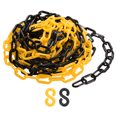 thumbnail image 1 of Plastic Chain Links, 1.4-Inch 25 Foot Barrier Chain with S-hooks, Black/Yellow, 1 of 7