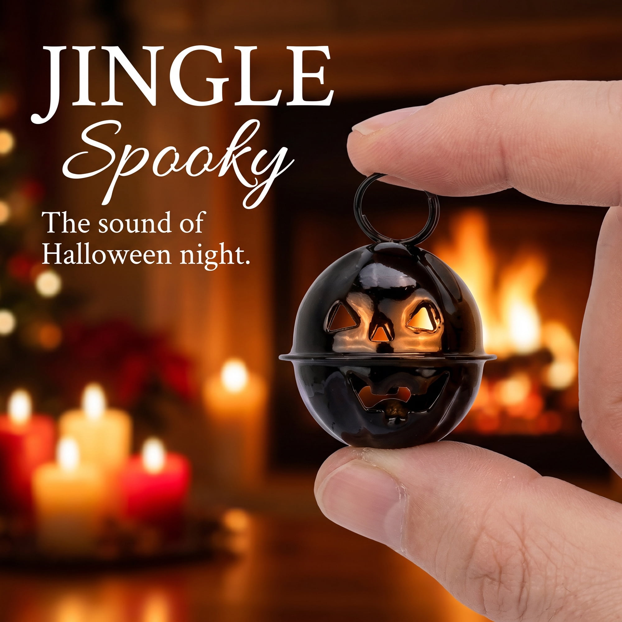 Unique Bargains 10Pcs Pumpkin Halloween Craft Round Bells Black Halloween Decor 0.9"L x 0.9"W x 0.9"H