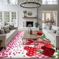thumbnail image 3 of Valentine's Day Large Area Rugs 8x10 ft Pink Love Heart Red Rose Flower Green Leaf Washable Rug Non Slip Indoor Carpet Absorbent Floor Mat for Living Room Bedroom Dining Room, 3 of 9
