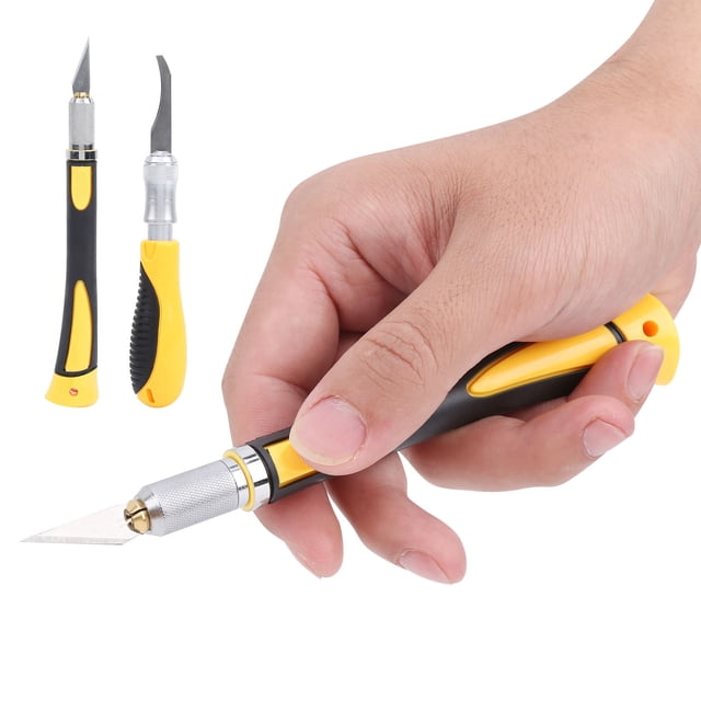 Cortador De Talla De Madera, Fácil Almacenamiento 2 Piezas Mango Ergonómico Herramienta De Talla De Madera De Acero De Alto Carbono Para Película De Teléfono Móvil Para Papel