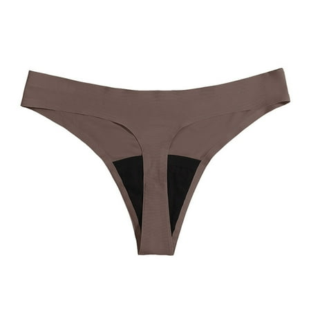 Chuancc Thongs For Women Womens Cheeky Underwear s Menstrual Physiological Swimming Leak Proof 4 Layer Menstrual Bikini Swim Bottoms Underwear High Waisted Underwear for Women Brown L Clearance