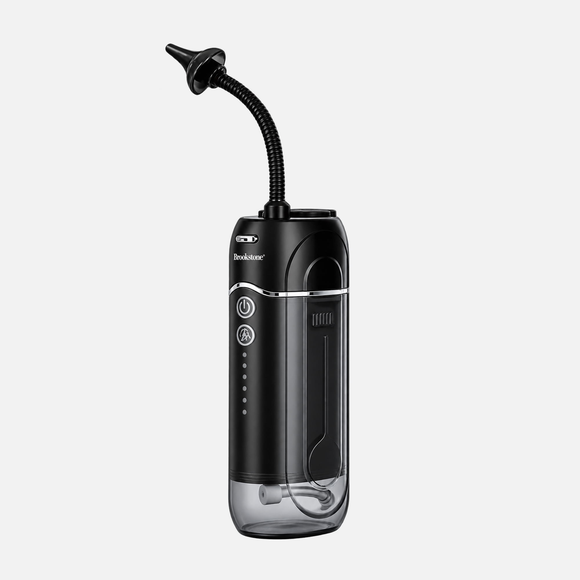 BROOKSTONE Water Power Ear Cleaner, Multiple Wash Modes, 160 mL Water Tank, Reusable Silicone Tips, Foldable Nozzle, 1 Count