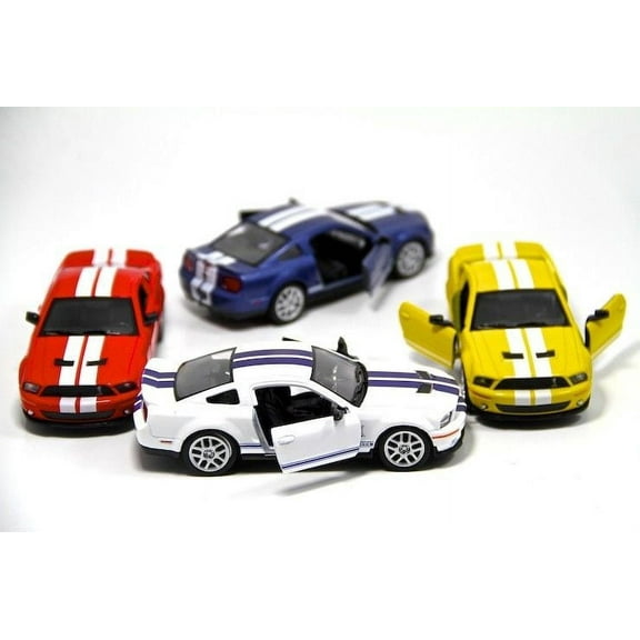 Set of 4: 5" Kinsmart 2007 Ford Shelby GT500 Diecast Model Toy Car 1:38