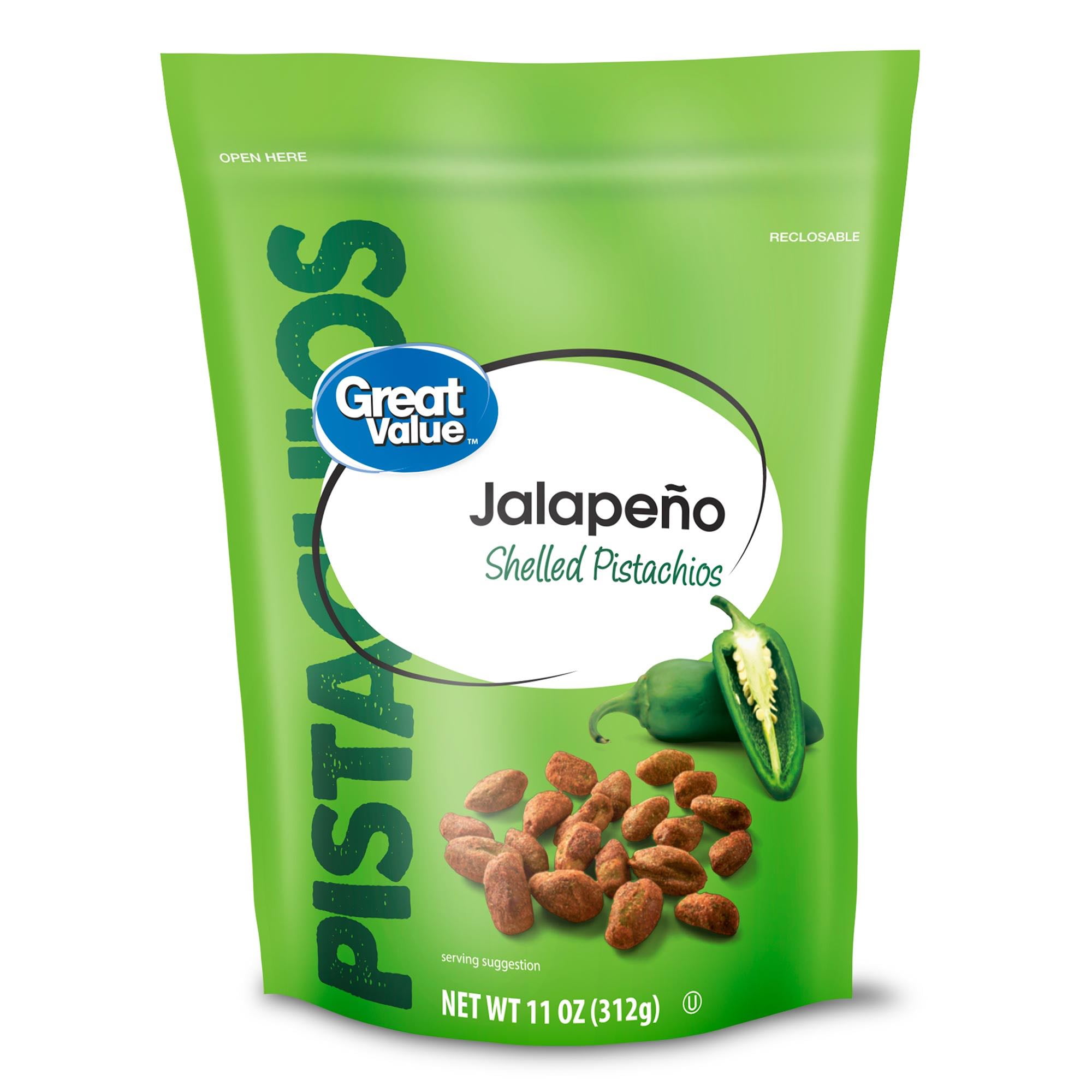 Great Value Jalapeno Shelled Pistachios, 11 oz