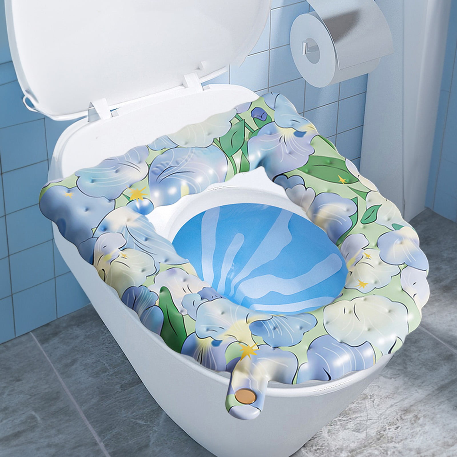 Housse De Siège De Toilette Rembourrée Lavable - Antidérapante, Confortable, 38x39.5 Cm - EVA