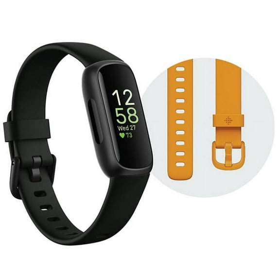 Open Box Fitbit FB424BKBKBNDLB Inspire 3 Health and Fitness Tracker Bundle - Midnight Zen/Black