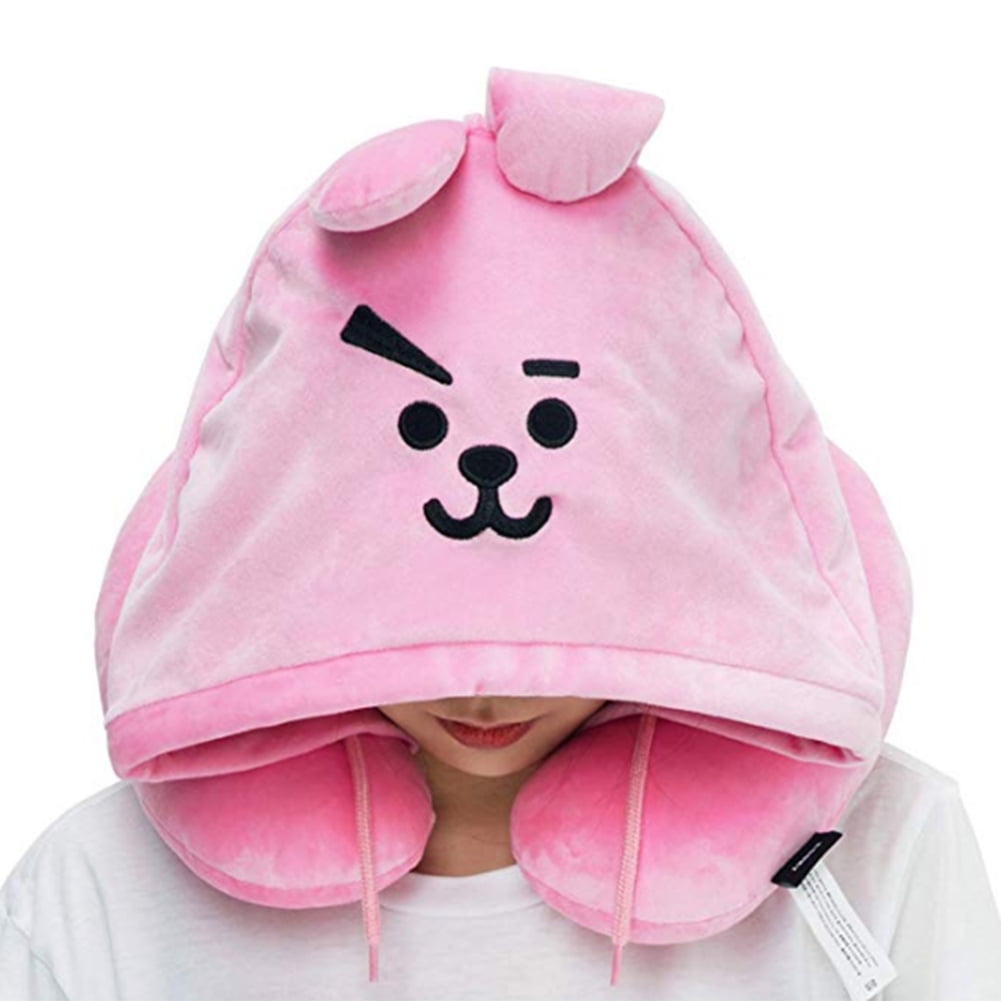 CHIMMY Cianowegy Kpop BTS Bangtan Boys Hooded Travel Pillow Neck Pillow for Travel Office and Home