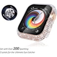 thumbnail image 5 of 38mm Case Compatible with Apple Watch Case with Screen Protector, 200 Crystal Diamonds Bling Case Protective Cover Bumper Compatible for Apple Watch 38mm (Rose Gold/Pink/Black/Silver/Clear), 5 of 5