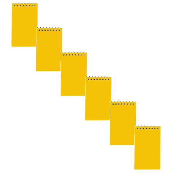 6Pcs 3x5in Pocket Spiral Notebooks, Top Wire Bound College Ruled Memo Pads, 50 Sheets Per Pad, Bright Yellow