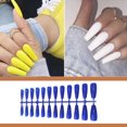 thumbnail image 5 of Qarigey Uñas postizas largas, encantadoras uñas a presión, manicura a la moda, accesorios de belleza a juego, puntas de manicura para Juegos de manicura azul oscuro 2, 5 of 5