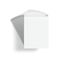 Staples TRU RED Notepad 8.5" x 11.75" Wide Ruled White 50 Sheets/Pad Dozen Pads/Pack (TR58188)
