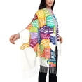 thumbnail image 4 of Sikiie USA MAP Shawl Wraps Big Scarf Tassel Fall Winter Thick Scarf Warm Shawl Women Fall Gifts, 4 of 8
