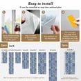 thumbnail image 6 of Vintage Boho Window Privacy Film, Middle Century Bohemia Style Patchwork Blue Static Cling UV Sun Blocking Heat Control Window Tint Day and Night, Non-Adhesive One Way Privacy Cover 19.6''x39.3'', 6 of 7