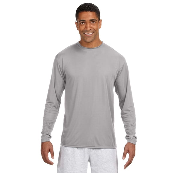 A4 N3165 ADLT LS PRFRMCE TEE (SILVER M)