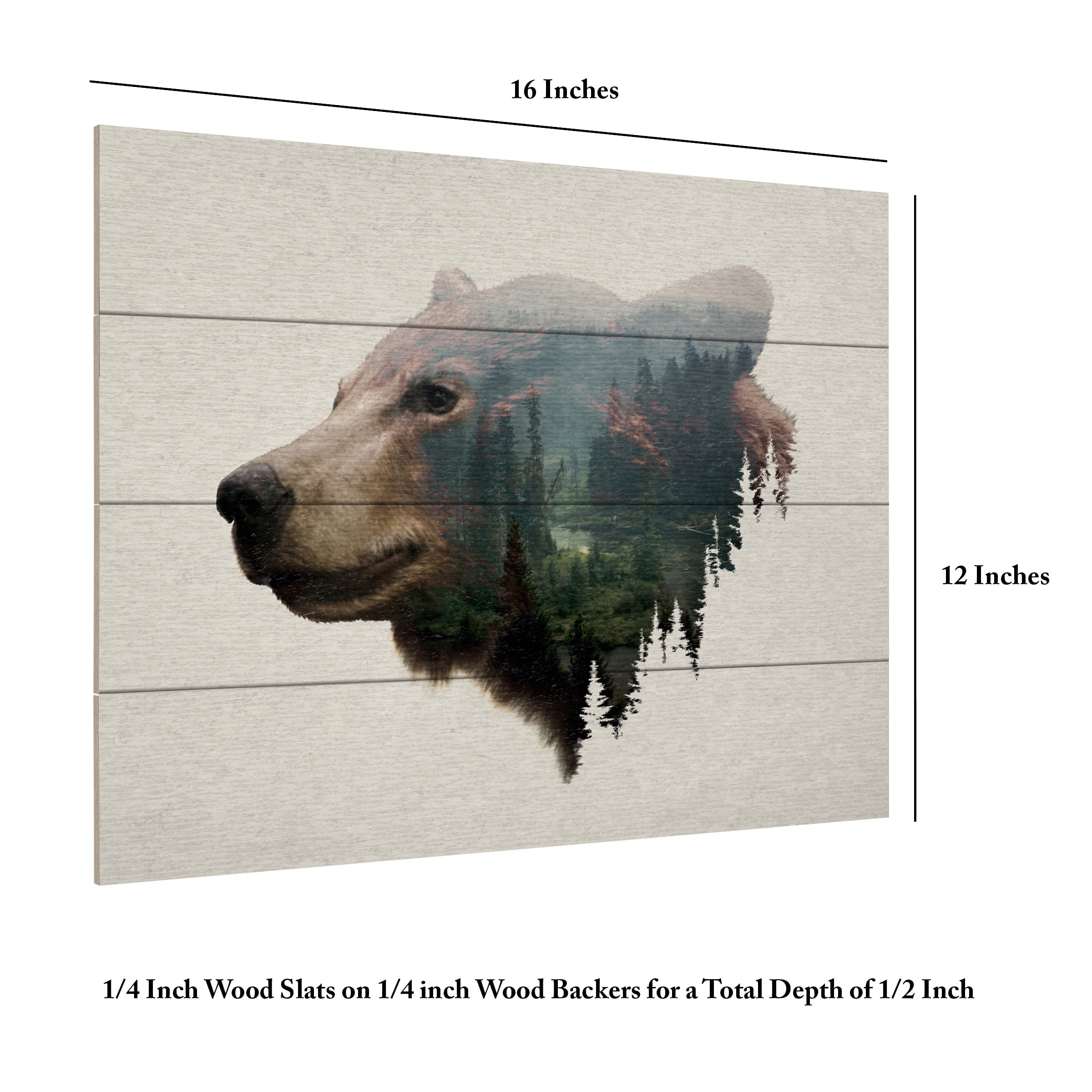 Davies Babies 'Pacific Northwest Black Bear' Wood Slat Art 12x16