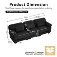 thumbnail image 5 of FFH 104" Modular Sectional Sofa, 3 Seater Corduroy Cloud Couch with Removable Armrest Pillows, Black, 5 of 14