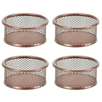Tyeign Wire Mesh Clip Holder Organizer with Stackable Net Bowl, Round Desk Accessory Tray for Paper Clips, Pins, And Small Office Supplies, Home And office Use, 4 Paper Clip Organizer Storage Tubes