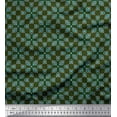 thumbnail image 1 of Soimoi Green Rayon Crepe Fabric Square & Triangle Geometric Print Fabric by the Yard 46 Inch Wide, 1 of 1