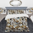 thumbnail image 2 of Designart "Geometric Glam in Marble, White, and Gold I" Marble Bedding Covert Set - Glam Bed Set With 1 Sham, 2 of 5