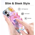 thumbnail image 6 of CASEFIV for iPhone 16 Plus Case,with Magnetic Invisible Ring Stand [Compatible with MagSafe],Full Body Rugged Slim Women Men Girl Shockproof Marble Pattern Design Case,Rose Gold, 6 of 8