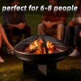 thumbnail image 5 of 24 Inch Fire Pit for Outside Outdoor Wood Burning Firepit Bowl Heavy Duty Steel Bonfire Pit for Patio Backyard Camping Deck with Spark Screen, Log Grate & Poker, 5 of 6