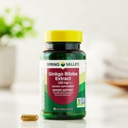 Spring Valley Ginkgo Biloba Extract Dietary Supplement Vegetarian Capsules for Memory Support, 120 mg, 90 Count