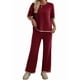 thumbnail image 2 of Pantalón de Punto de Corta, Traje Rojo Vino, Talla S, 2 of 7