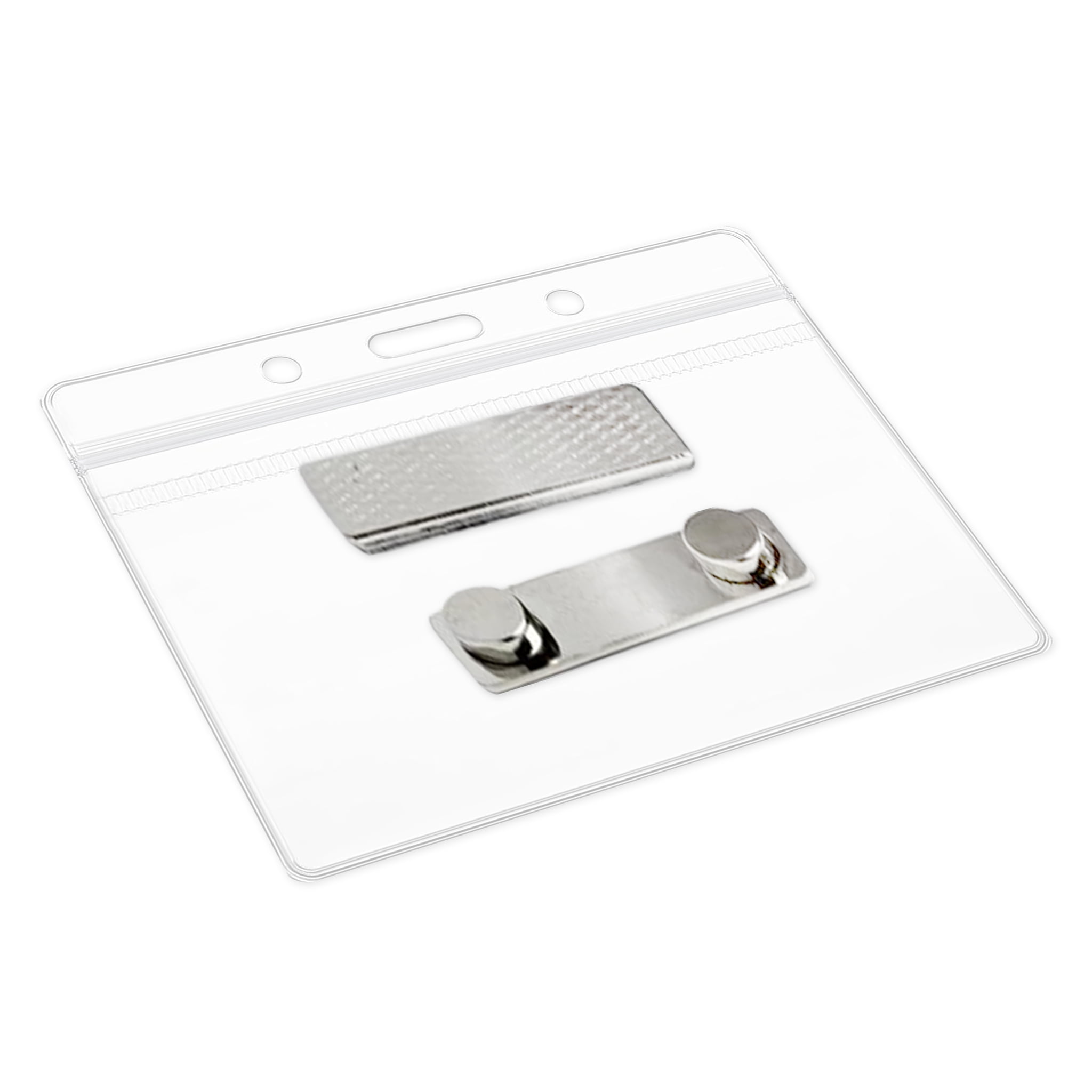 ID Badge with Magnet Backing - 25 Pack | Professional Name Badge Holders with Clear Images & Secure Magnetic Fastening