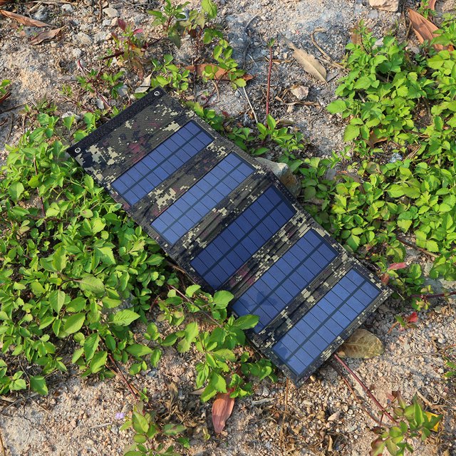 Panel solar portátil 10W 5V Cargadores de energía para actividades al aire libre (camuflaje) Sywqhk Para estrenar