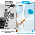 thumbnail image 2 of Ceiling Fan Cleaner Duster Reusable Microfiber Ceiling Fan Blade Cleaner Removable Duster with Extension Pole Adjusts 13 to 49.7 Inch for Cleaning Walls Bookshelves Furniture Door Window Top (Blue), 2 of 6