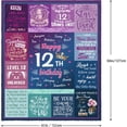 thumbnail image 5 of 12 Year Old Girl Gifts, Gifts for 12 Year Old Girls Throw Blanket 40x50in, Birthday Gift for 12 Year Old Girl, Cool Presents for 12 Year Old Girls, 12th Birthday Decorations for Girls Blanket, 5 of 6