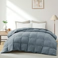 thumbnail image 2 of Peace Nest 360 Thread Count All Season White Goose Down Fiber and Feather Comforter, King, Dark Gray, Full, 2 of 6