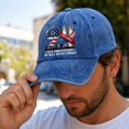 thumbnail image 4 of 9.11 Never Forget 25th Anniversary Baseball Cap,Memorial Hat | Distressed patriotic cap featuring tribute lights, city skyline and a bold remembrance message for commemorative occasions., 4 of 5