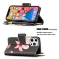 thumbnail image 2 of Compatible with iPhone 13 Pro Max Case 6.7" (2021), Allytech [9 Card Slots] PU Leather Flip Stand Zipper Pocket Magnetic Closure Detachable Hand Lanyard Purse Protectiver Cover, Pink Floral, 2 of 3