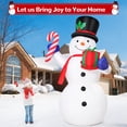 thumbnail image 3 of GOOSH Christmas Inflatables 8 FT Snowman Inflatable with Built-in Music & 360° Rotation LED Lights, Blow Up Snowman with Candy Cane and Gift Box, Outdoor Christmas Decorations for Xmas Holiday, 3 of 8
