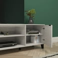 thumbnail image 4 of Emma + Oliver 70" Mid-Century Modern TV Stand with Doors and Adjustable Shelves in Gray for TV's up to 60", 4 of 13