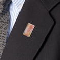thumbnail image 2 of Pink Sky Watercolor Metal Rectangle Lapel Hat Pin Tie Tack Pinback, 2 of 4