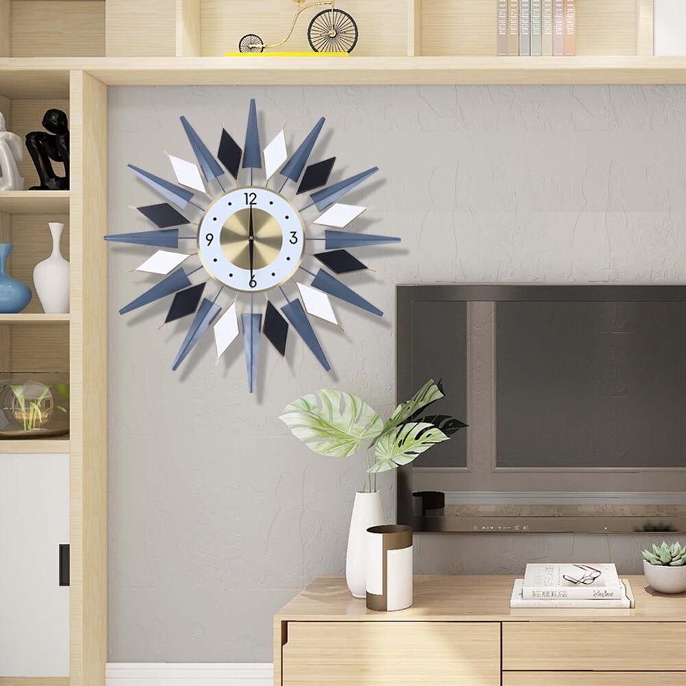 60*60cm Multicolor Wall Clock Iron&Aluminum Modern Decorative Wall Clock for Living Rooms Bedrooms Sitting Rooms