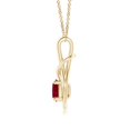 thumbnail image 2 of Angara Natural 1.4 ct Ruby Infinity Pendant Necklace for Women in 14K Yellow Gold (Size-7mm) – July Birthstone Jewelry | Round Ruby Solitaire Pendant, 2 of 8