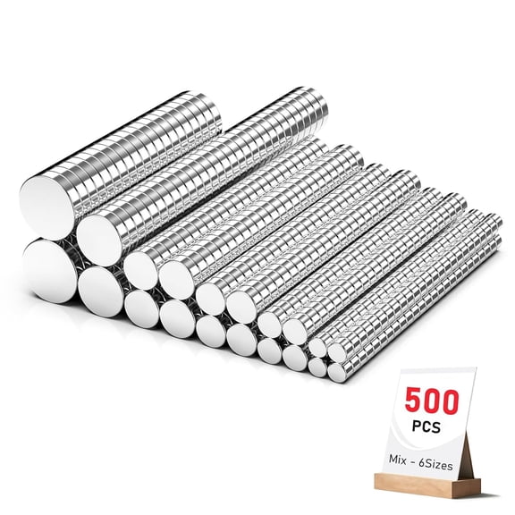 ZHZFKQ 500Pcs Magnets for 3D Printing, Rare Earth Magnets for Crafts | 6 Different Size 3D Printer Magnets Kit, Small Neodymium Magnets for Diy, Fridge, Office - Triple-Layer Anti-Rust