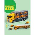 thumbnail image 4 of Syncfun 19 In 1 Die-Cast Construction Toy Truck With Little Figures, Mini Construction Vehicles In Big Carrier Truck, Patrol Rescue Helicopter For Boy, 4 of 5