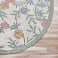 thumbnail image 4 of Ox Bay Talia 4' Round Gray/Ivory Floral Wool Indoor Area Rug, 4 of 7