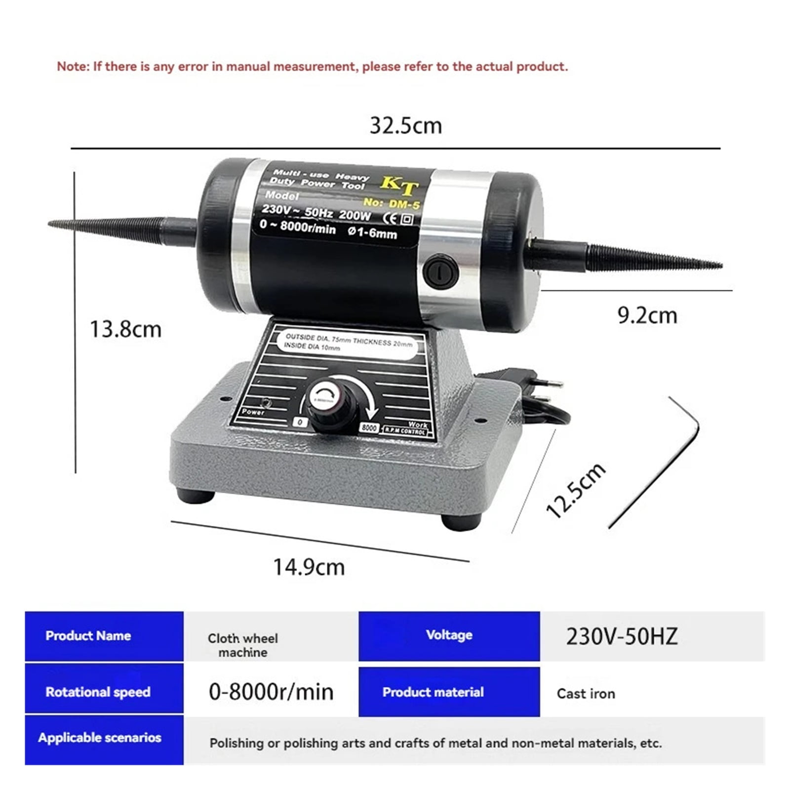 Polishing Machine With Dust Collector Bench Grinder, Gold Silver Jewelry Watches Polisher Machine ,Powerhouse Performance