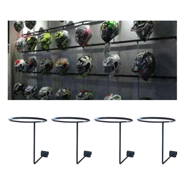 Soporte para Casco de Motocicleta Yotijar 4 Piezas Colgador de Pared Negro