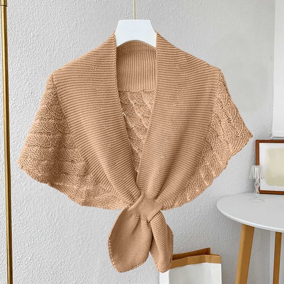 Lightweight Openwork Wrap Shawl Cover Up Versatile Fashionable Beach Cape Knitted Cardigan For Elegant Daily Wear