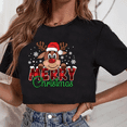 thumbnail image 4 of Nueva camiseta de alce de Navidad, camiseta de manga corta con bonito patrón de alce de Navidad, camisetas de manga corta de Feliz Navidad para mujer, 4 of 5