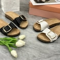 thumbnail image 2 of 2024 Summer New Slippers Casual Square Button Slippers Cork Flat Bottom Slippers For Outdoor Wear Slippers tzw, 2 of 7